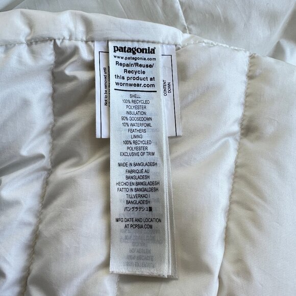Patagonia Down Sweater Jacket Birch Winter White / Women LG / LIKE NEW! - Picture 12 of 14